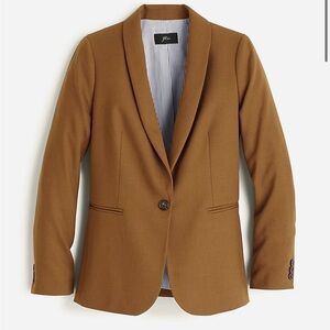 NWT J.Crew Parke Wool Flannel Blazer, Heather Caramel (tan brown), Sz 22